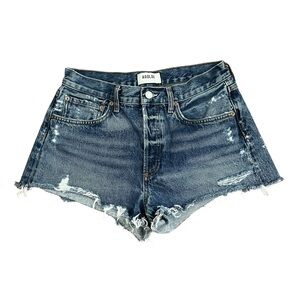 Agolde Women's Parker Frayed Distressed Denim Shorts